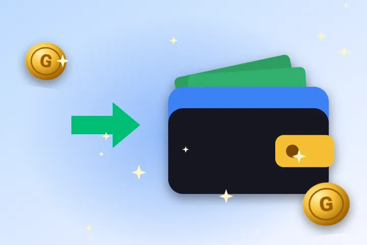 Casino Gambloria – portfel z banknotami i strzałką, symbol kasy